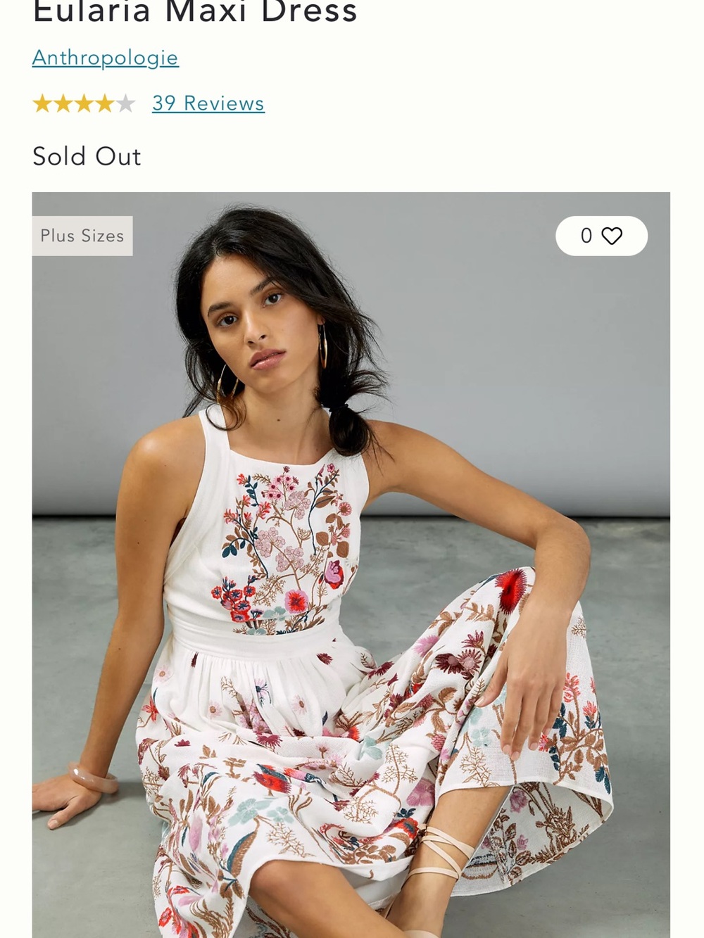 🌺 RARE! Anthropologie White Midi Dress with Multicolor Floral Embroidery - Picture 9 of 12